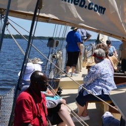 Image of LLP trip participants on a boat